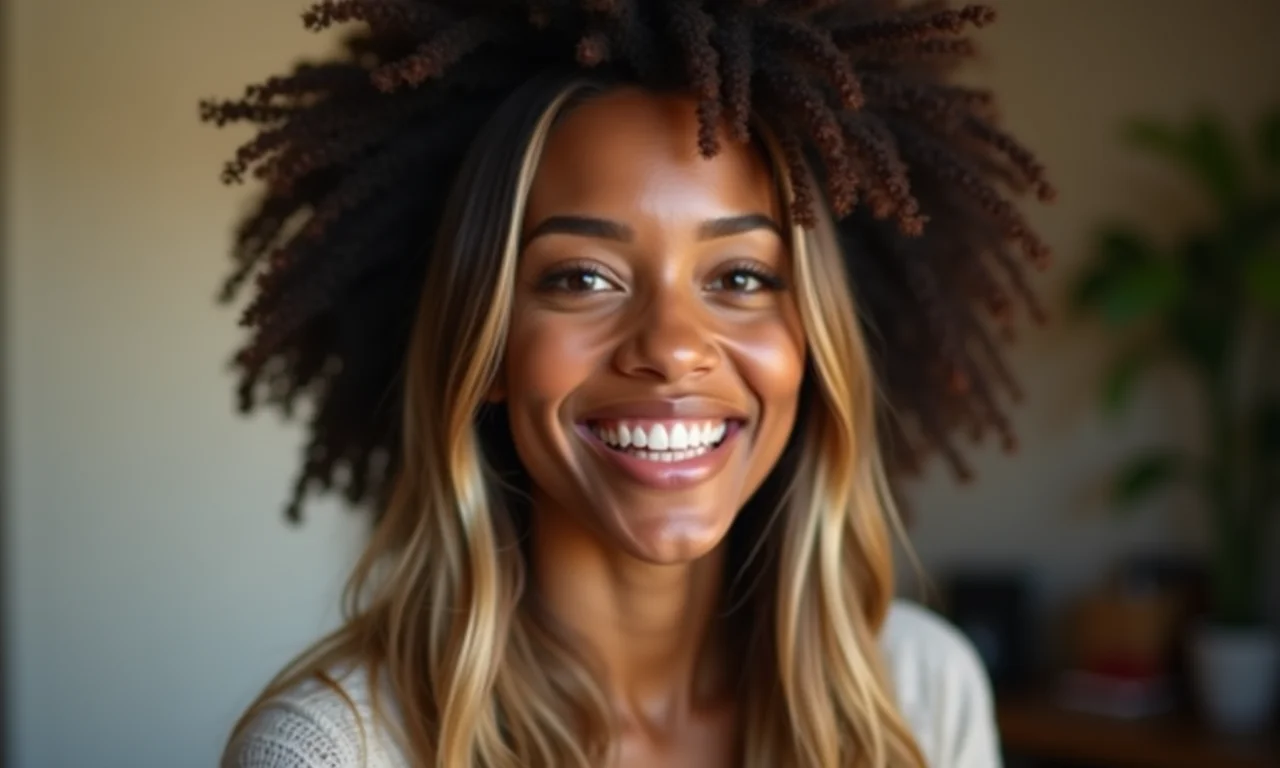 Mulher sorrindo compartilha sua história em busca de doações.