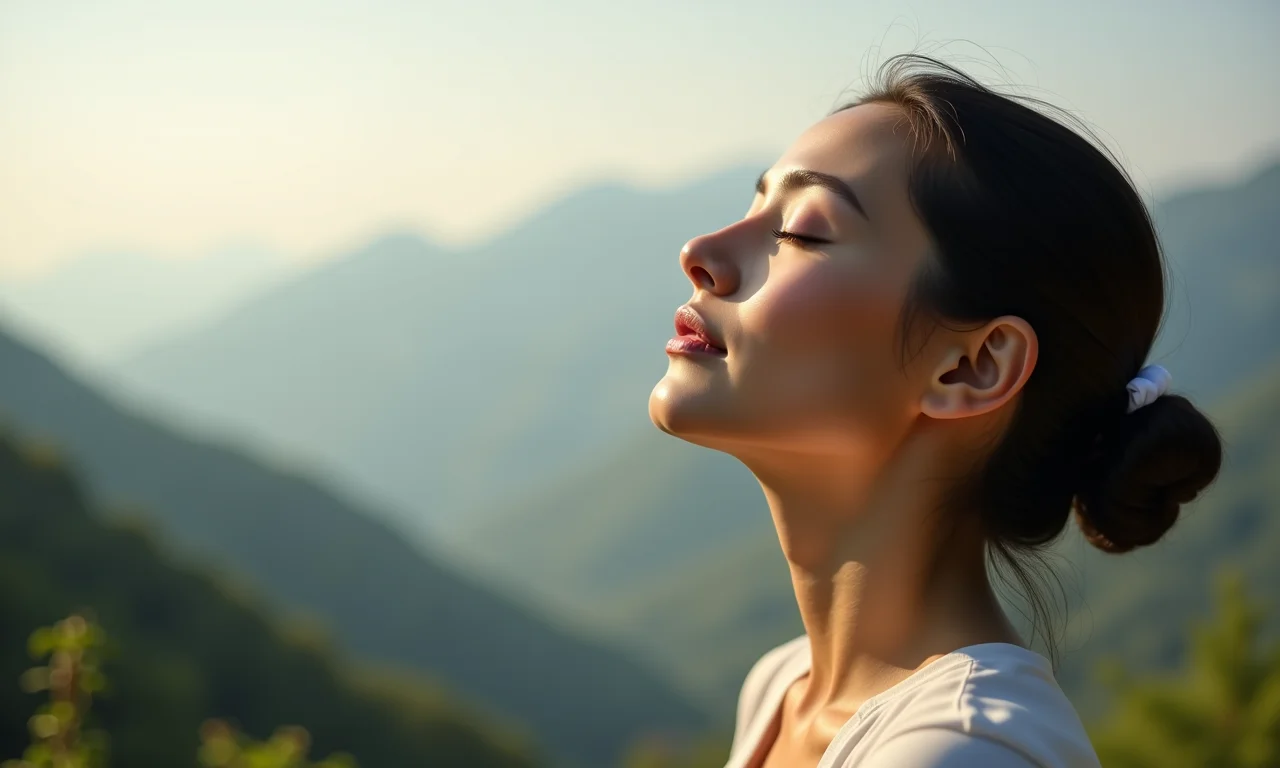 Mulher utilizando a técnica de visualização para induzir a viagem astral.