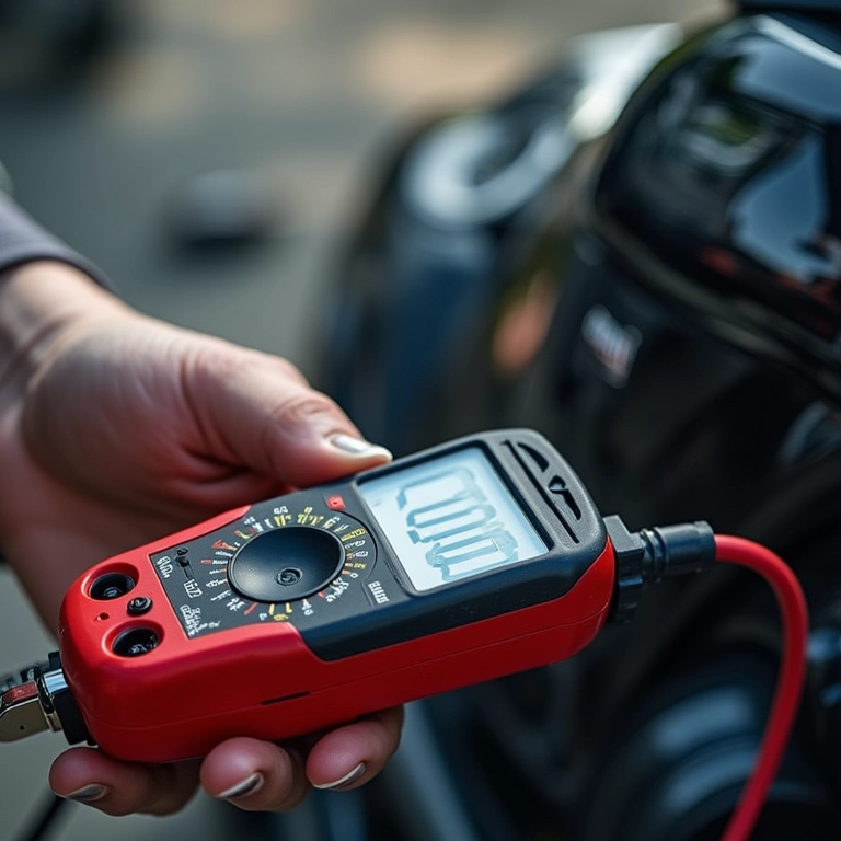 Multímetro medindo tensão no cabo USB.