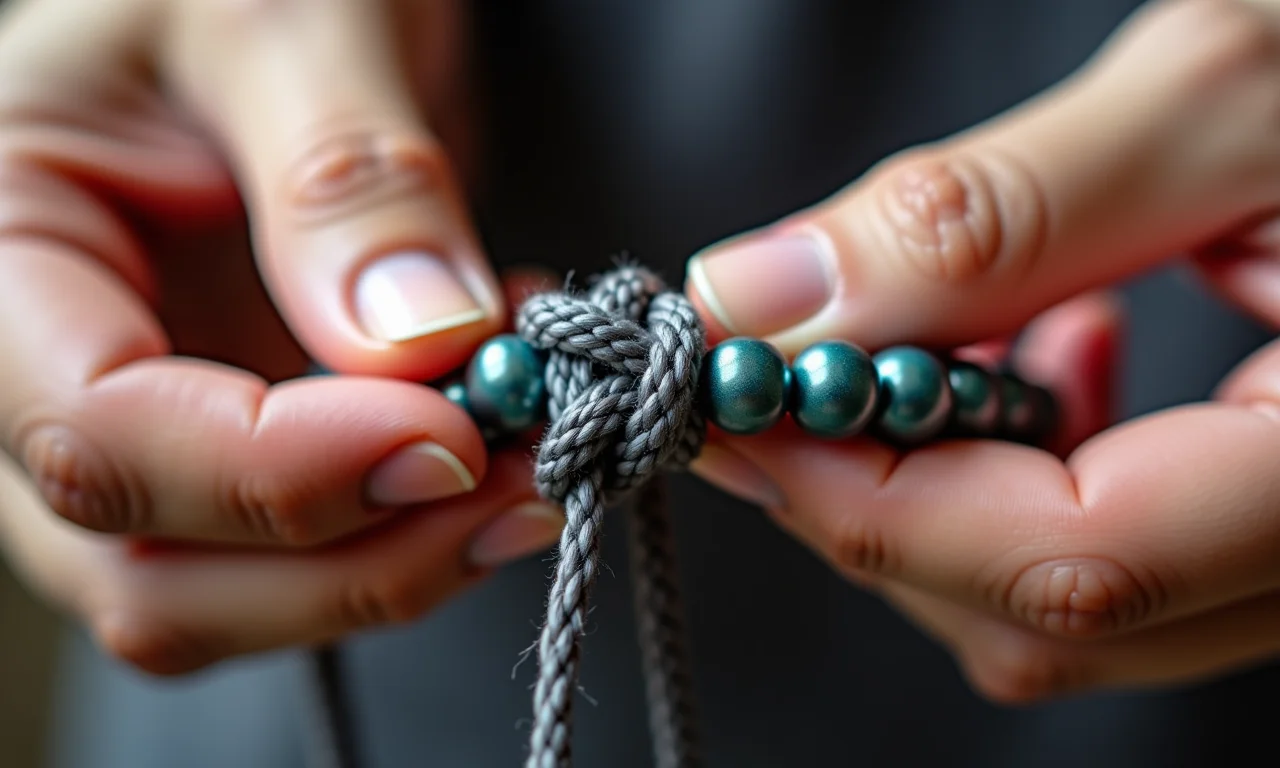 Nó seguro para evitar que miçangas se soltem da pulseira.