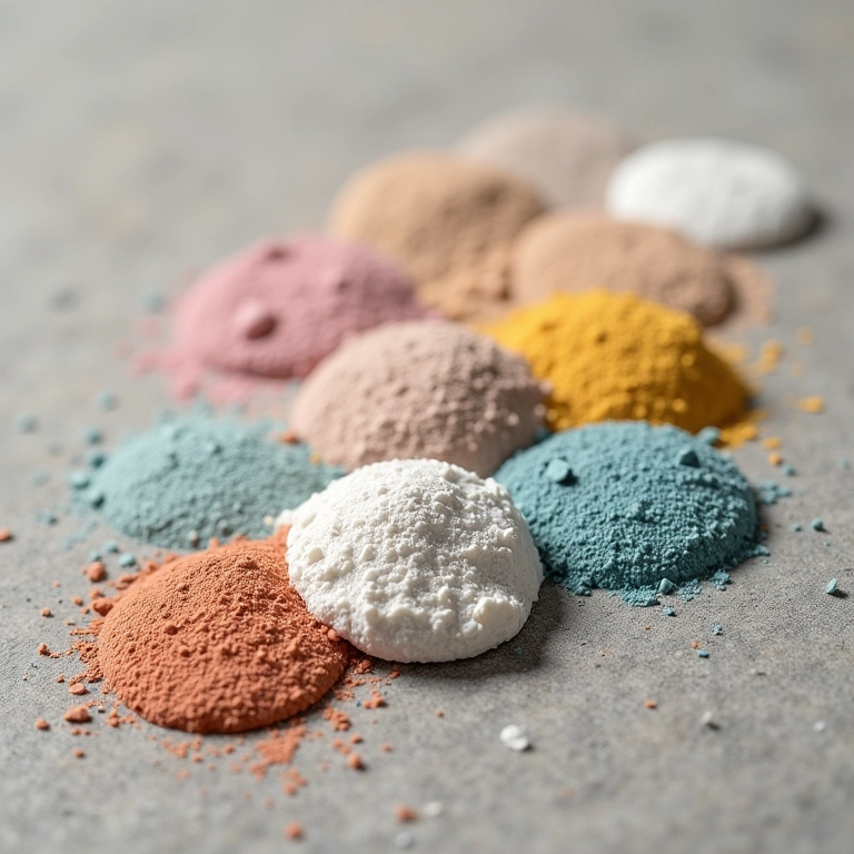 Opções de cores de rejunte para valorizar a parede de pedra, com amostras e texturas em destaque.