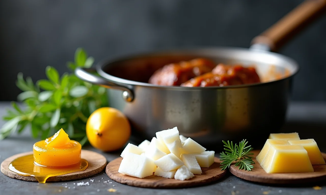 Opções de gordura para confit: azeite, óleo de coco, gordura de ganso.