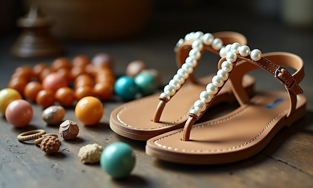 Opções de pedrarias para customizar sandálias gladiadoras.