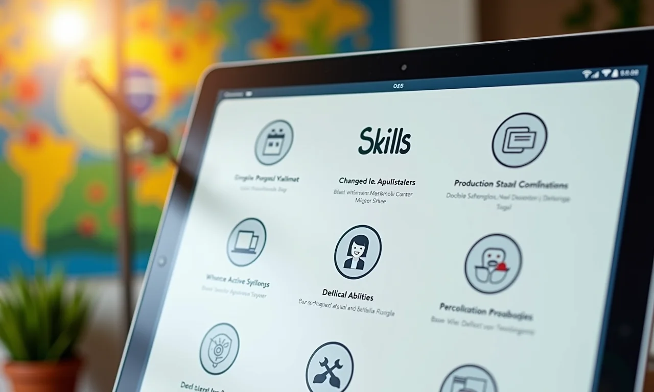 Página de currículo enfatizando habilidades e competências.