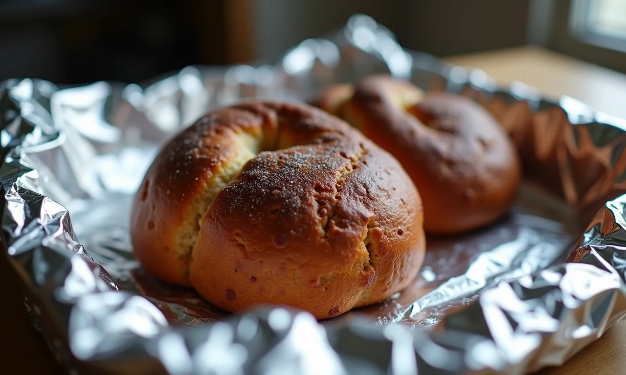 Pain au chocolat sendo embalado para congelar em uma cozinha brasileira.