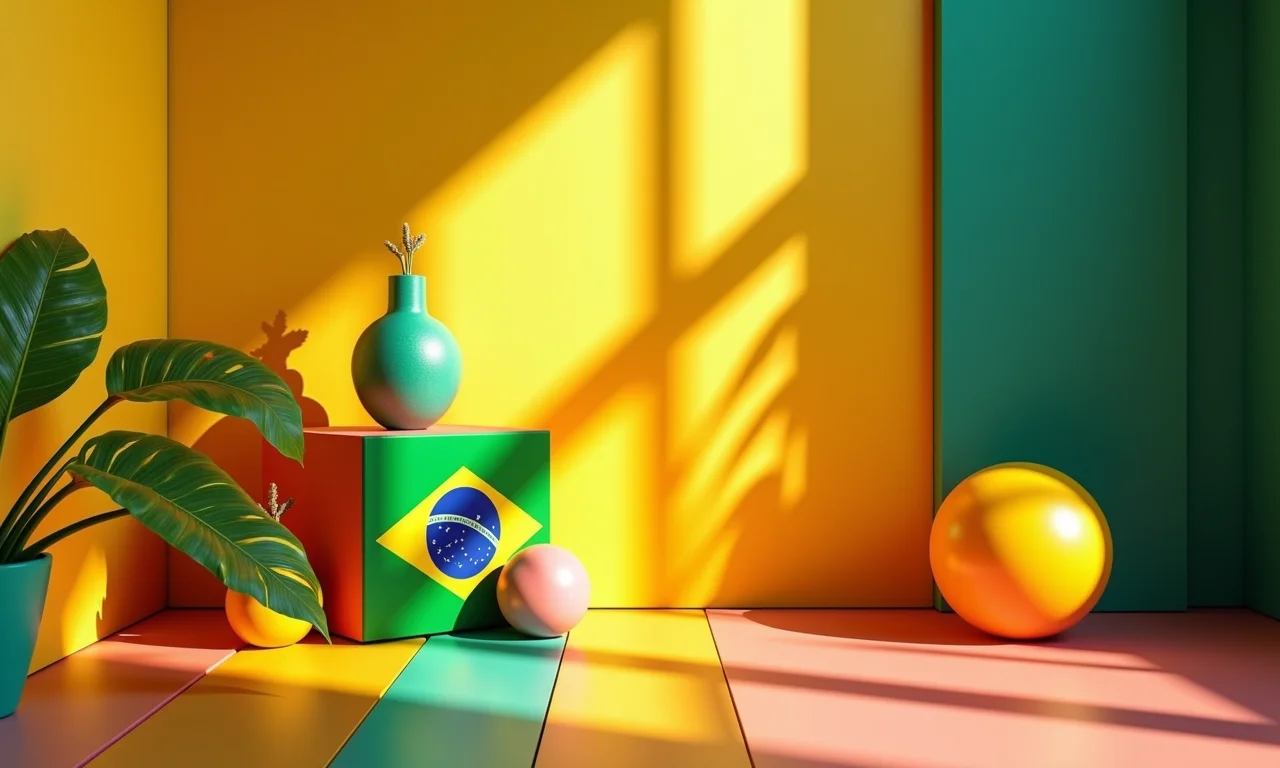 Paleta de cores e elementos de design para identidade visual brasileira.