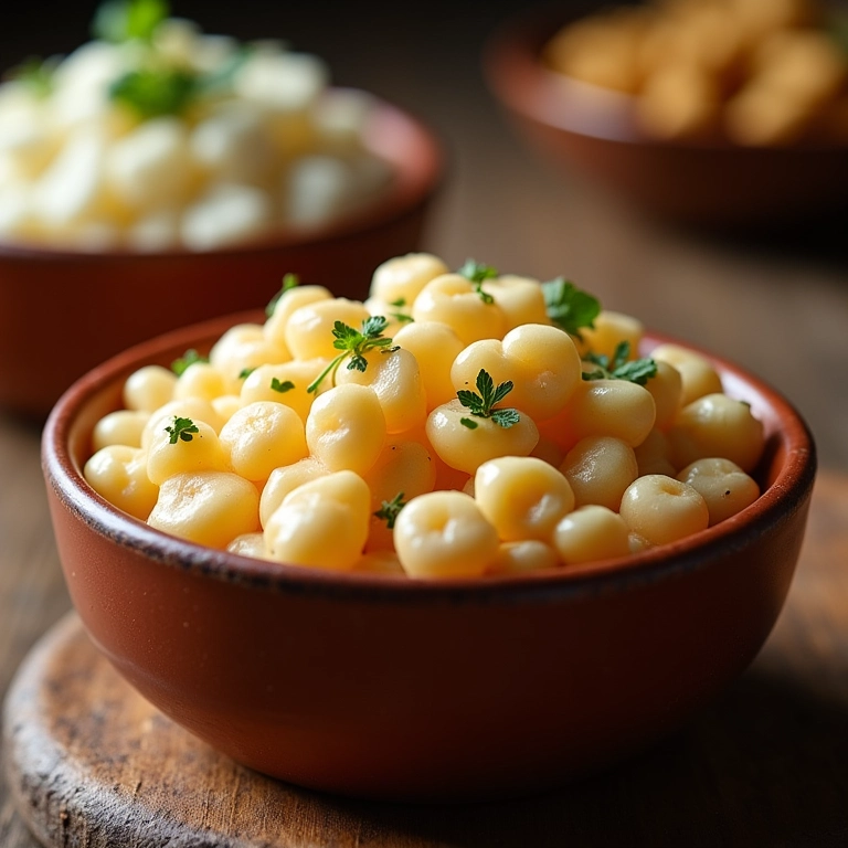 Pamonha doce e salgada em tigelas rústicas.