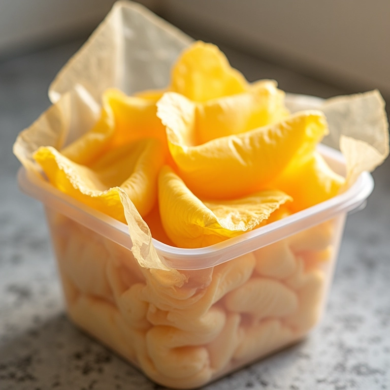 Pamonhas embaladas e armazenadas na geladeira.