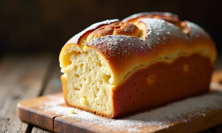 Pão brioche amanteigado e fofo, dourado e apetitoso.