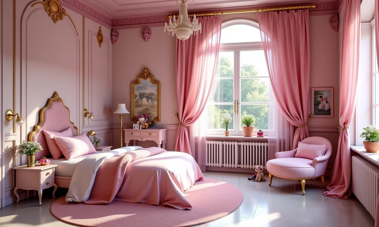 Papel de parede de reino encantado para quarto infantil.