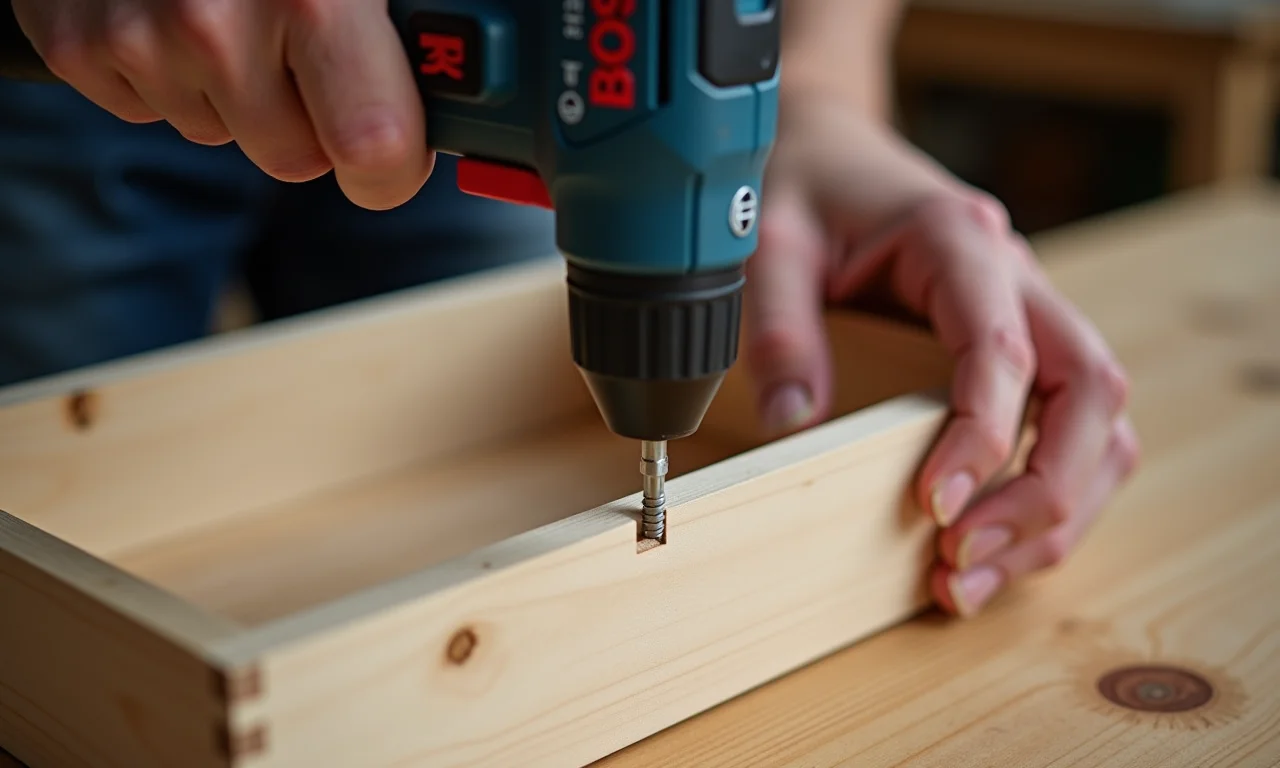 Parafusadeira/Furadeira Bosch Go em ação montando um box de colchão.