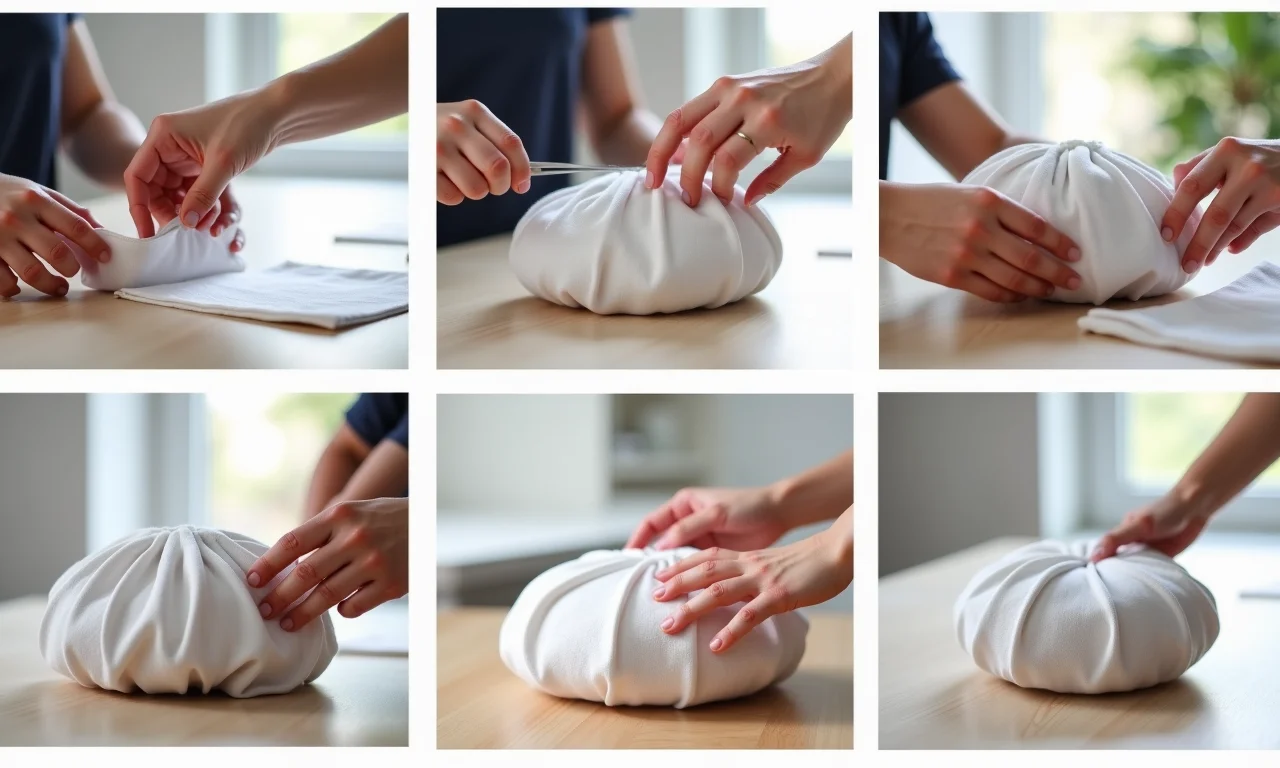 Passo a passo da confecção de um puff de balde.