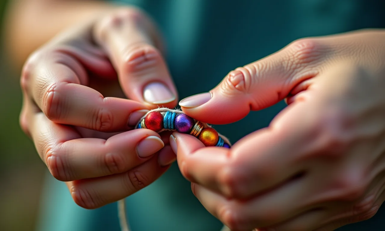 Passo a passo de como fazer pulseira de miçangas com fio de nylon.