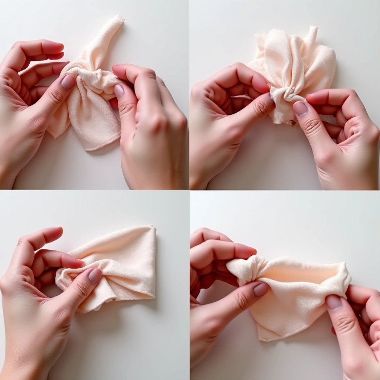 Passo a passo de como fazer tiara de meia de seda.