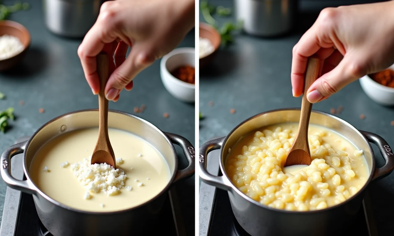 Passo a passo do preparo do arroz doce cremoso.