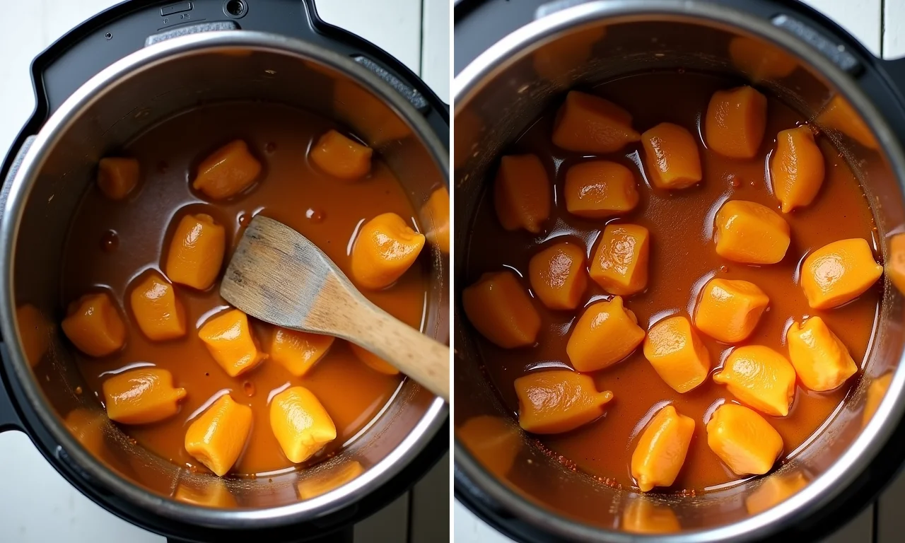 Passo a passo: frango com batata na panela de pressão.