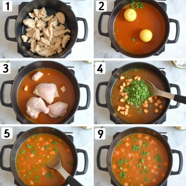 Passo a passo visual de como preparar canja para bebê.