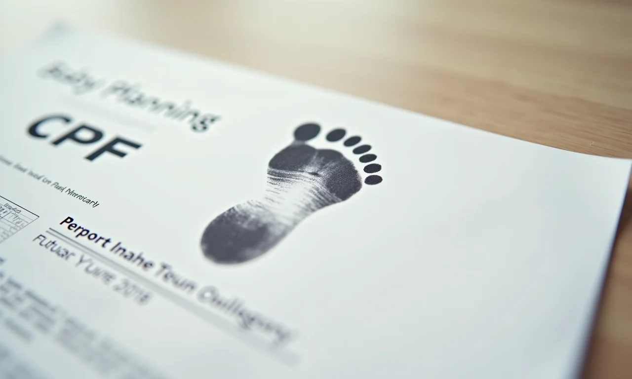 Pé de bebê em um documento de CPF.