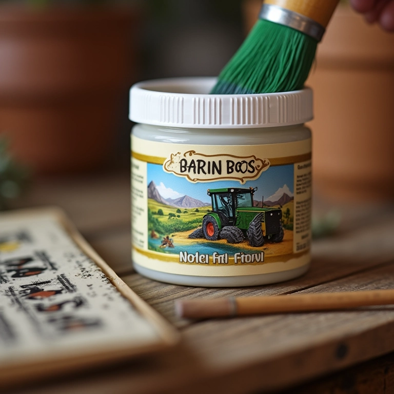 Personalização de kit de pintura com adesivo.