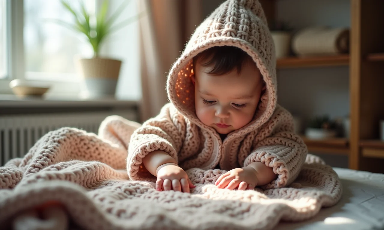 Personalizando o cobertor com mangas com um capuz aconchegante.