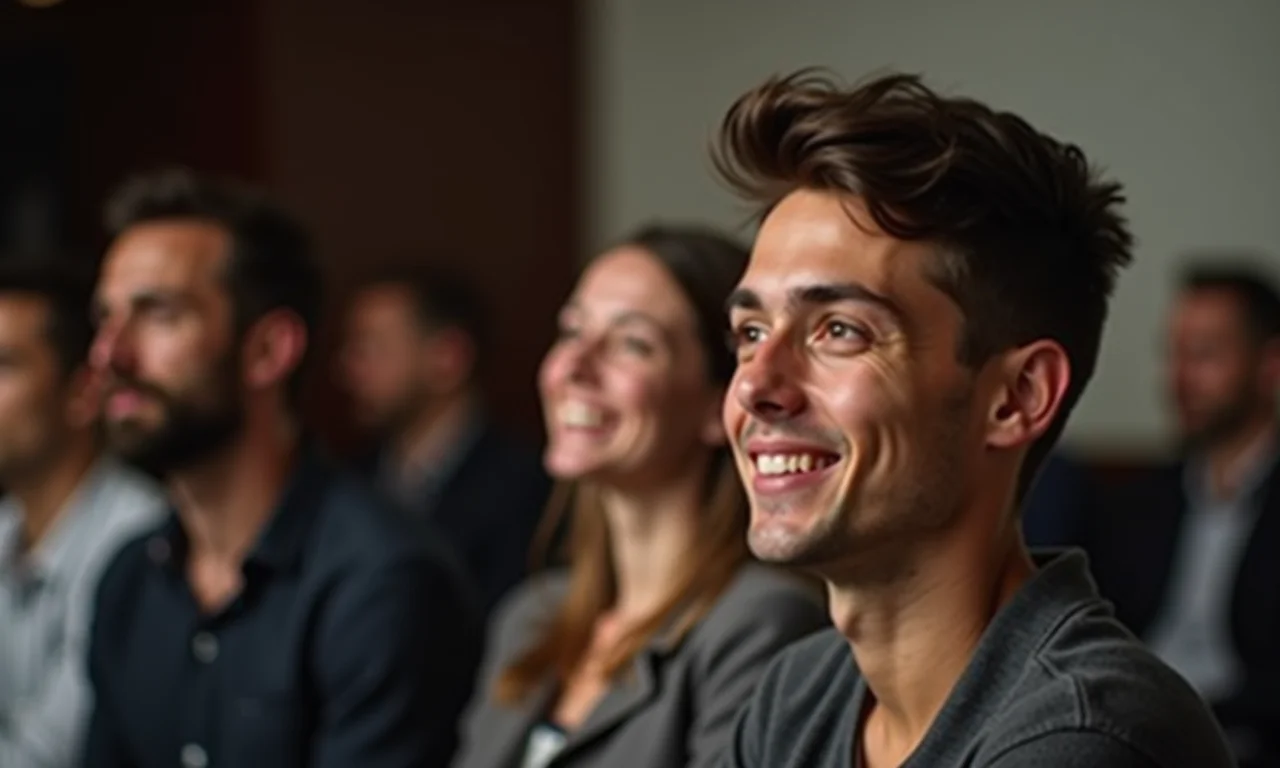 Pessoa conectando-se autenticamente com o público.