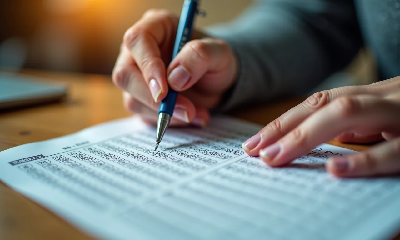 Pessoa escolhendo dezenas para desdobramento da Lotofácil.