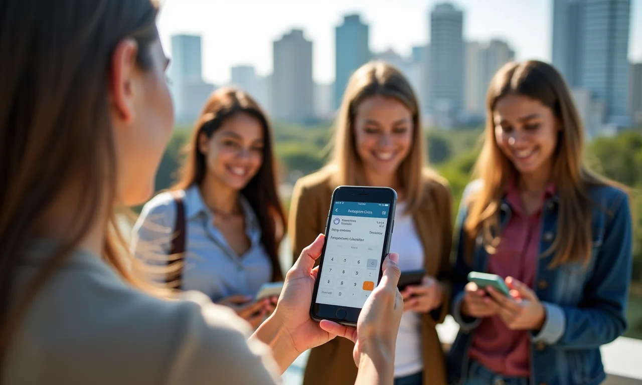 Pessoas usando aplicativo para calcular tempo de contribuição.