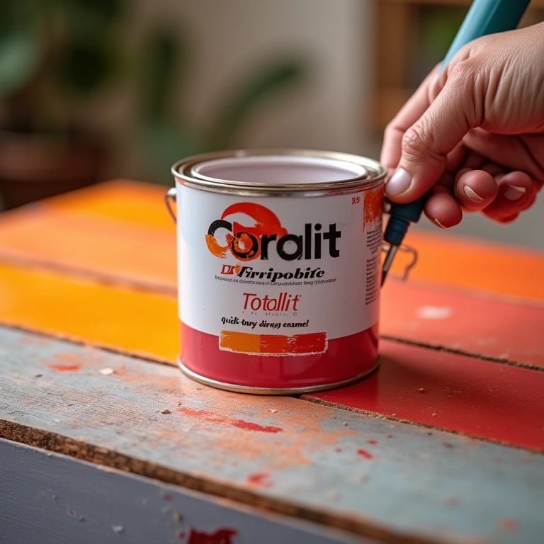 Pintura de móvel de palete com Tinta Esmalte Seca Rápido Coralit Total.