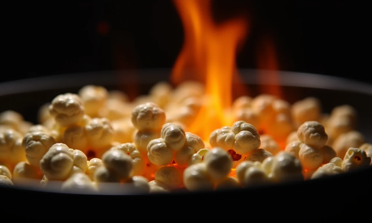 Pipoca doce queimando na panela.