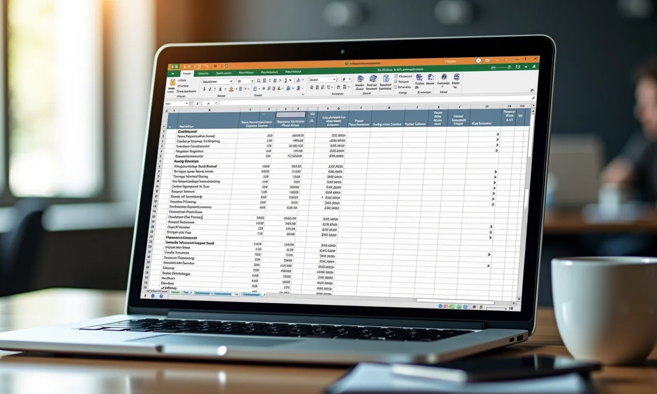 Planilha de regularização de CPF na tela de um laptop.