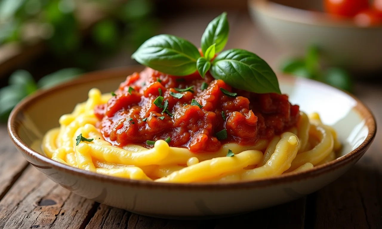 Polenta cremosa com ragu de carne, um prato rico em sabores e texturas.