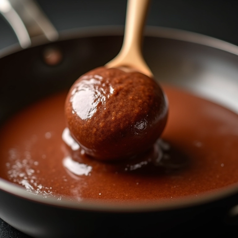 Ponto ideal do brigadeiro: cremoso e consistente.