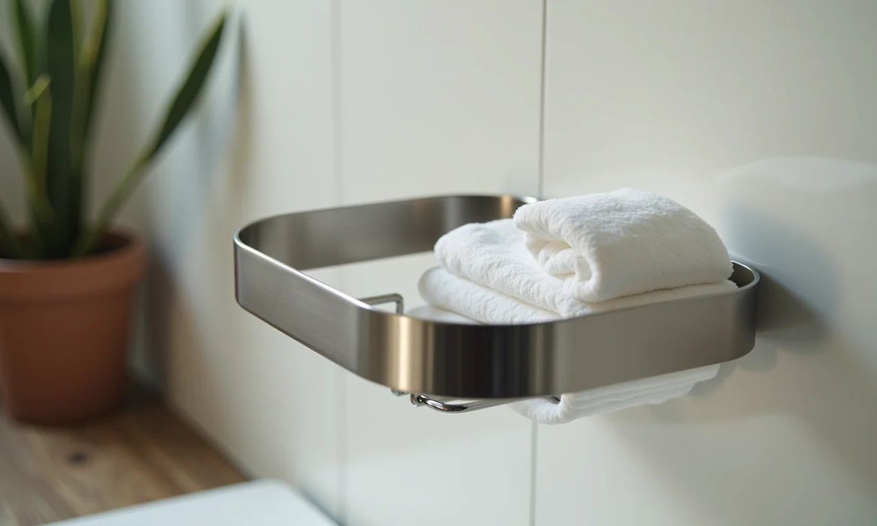 Porta shampoo de aço inoxidável para banheiro pequeno.