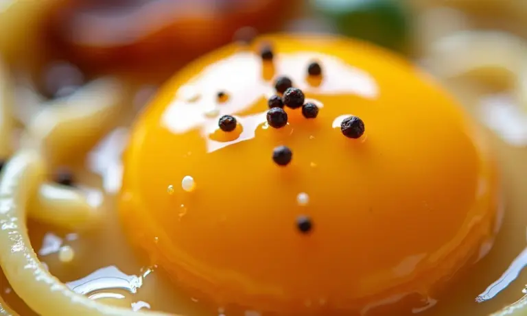 Prato de carbonara autêntico sem creme de leite, com ingredientes frescos e molho cremoso.