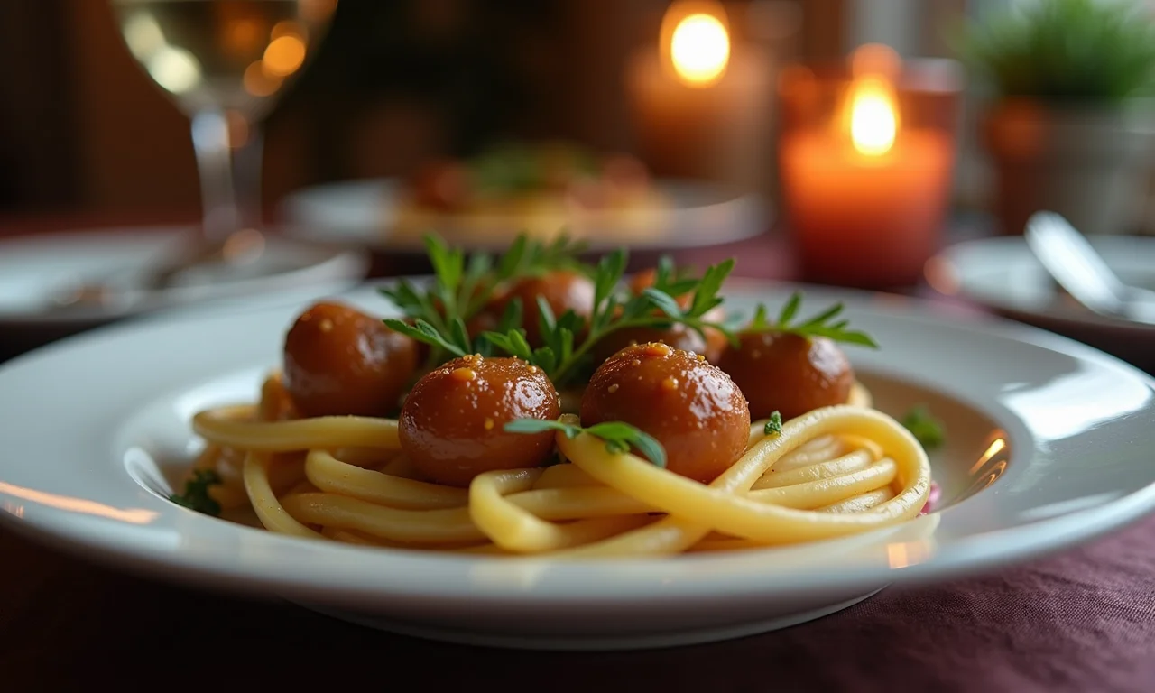 Prato especial e delicioso para um jantar romântico.