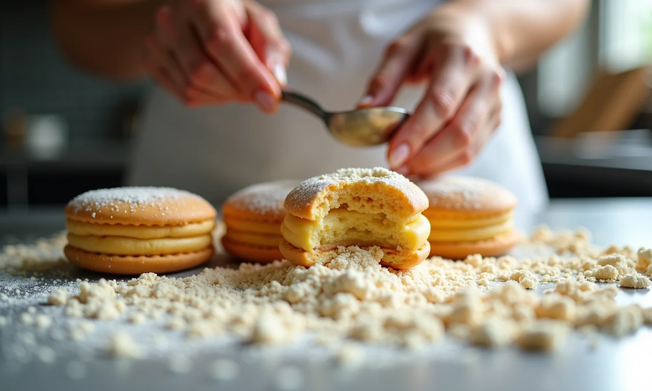 Preparo do Biscoito Joconde, base da Torta Ópera, com farinha de amêndoas e outros ingredientes.