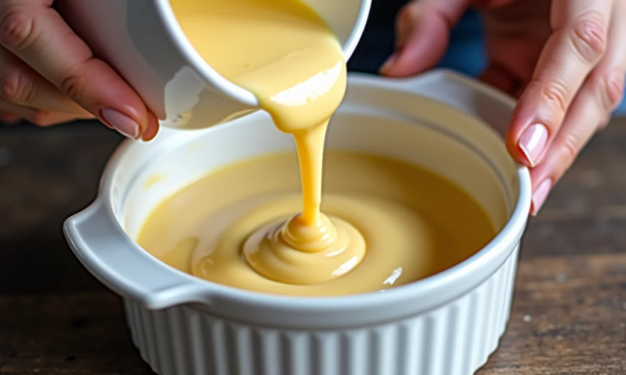 Preparo do pudim de microondas.