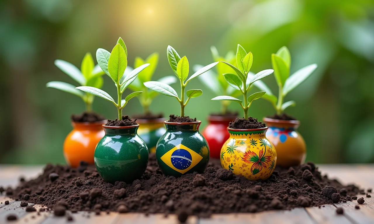 Preparo do solo e vasos para mudas de frutas.