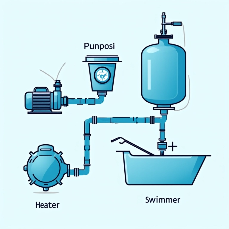 Principais componentes do sistema hidráulico de uma piscina.