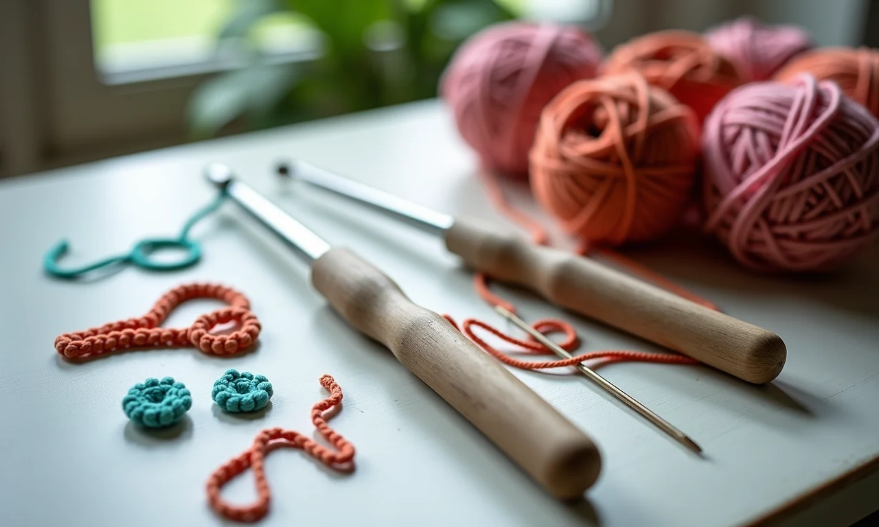 Produtos que facilitam a criação de barrinhas de crochê.