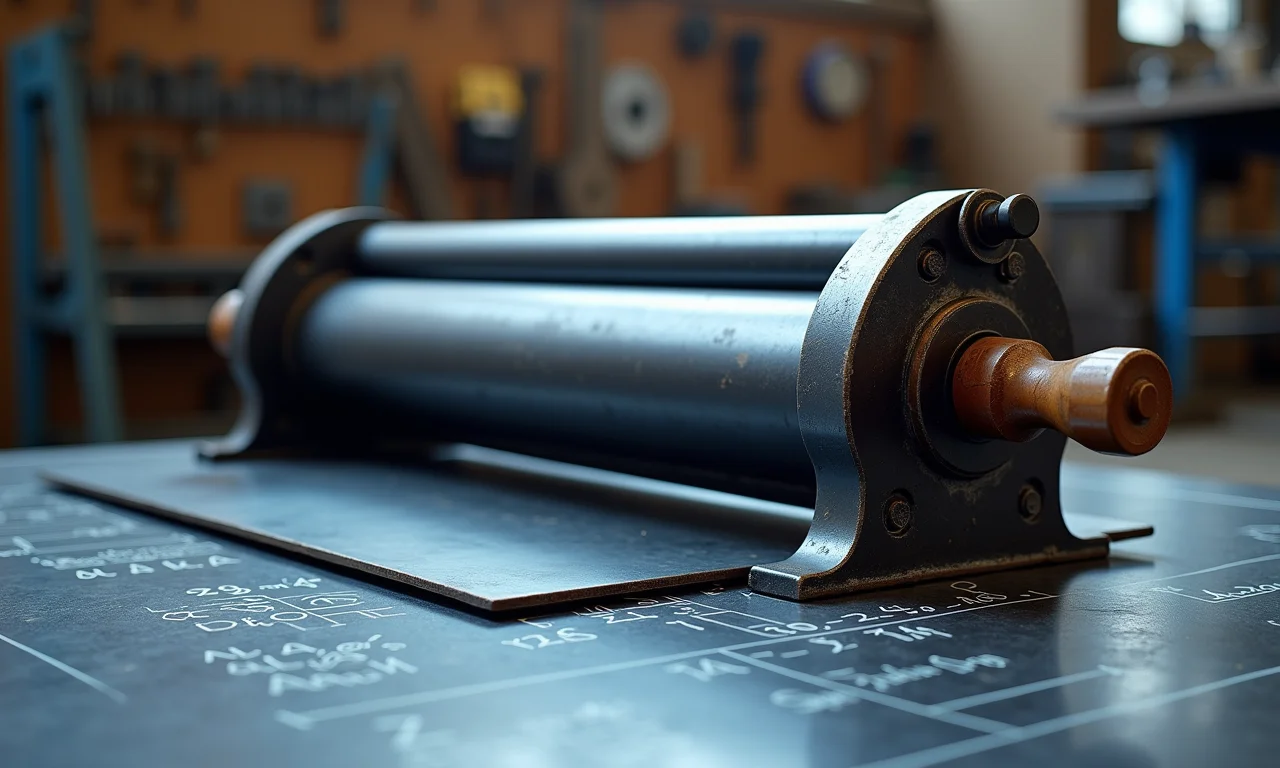 Projeto de uma calandra manual em um ambiente de oficina.