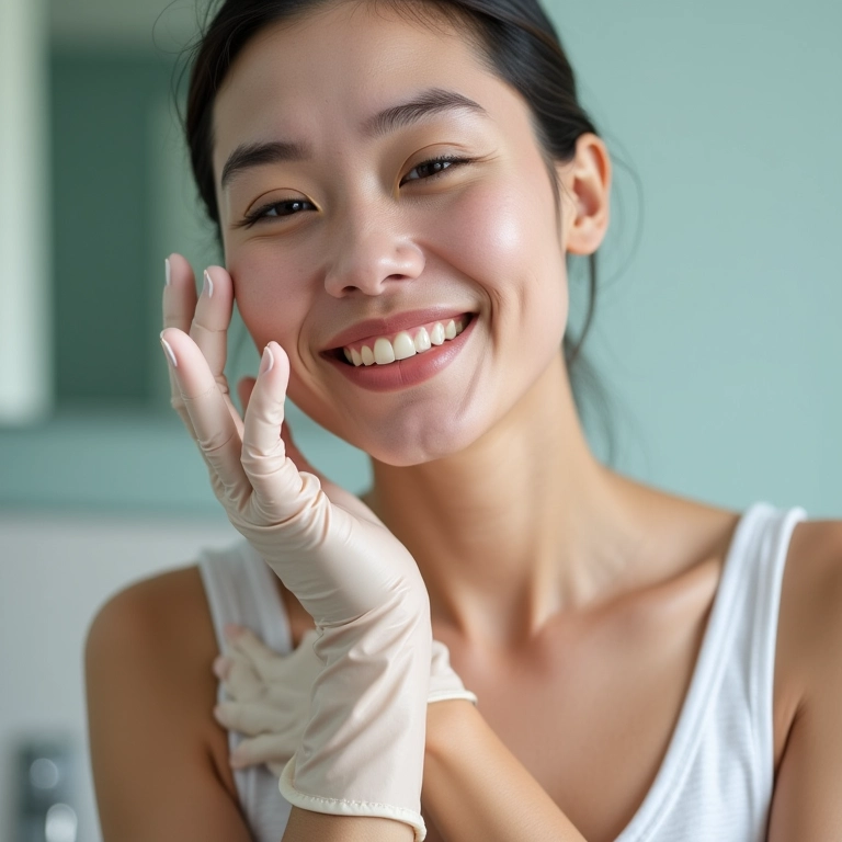 Proteção capilar: mulher aplicando máscara protetora no cabelo.
