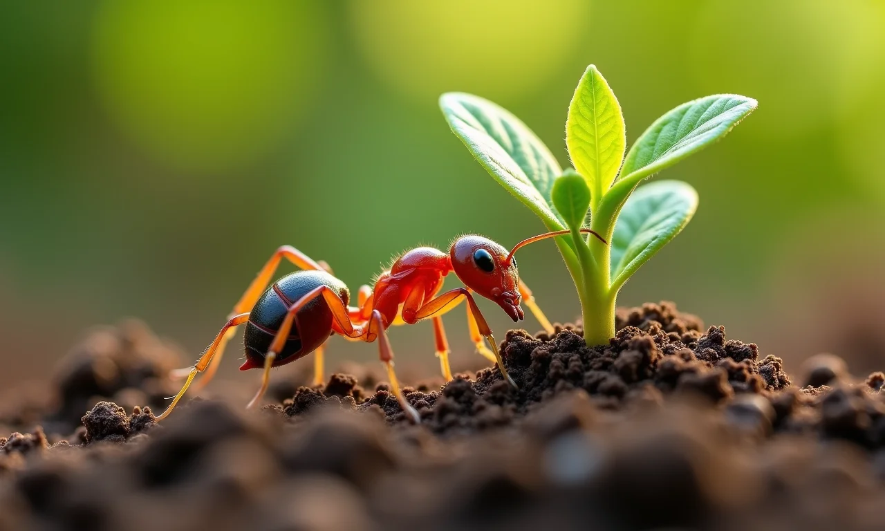 Proteção contra formigas em muda de gabiroba