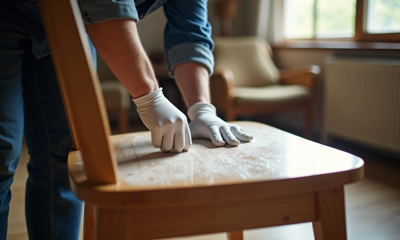 Protegendo madeira da chuva em cadeira