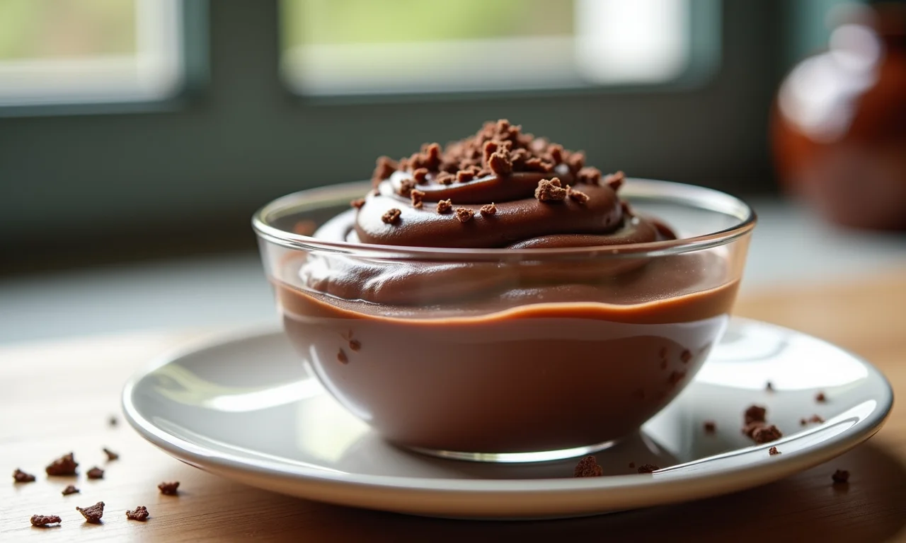 Pudim de chocolate de microondas.