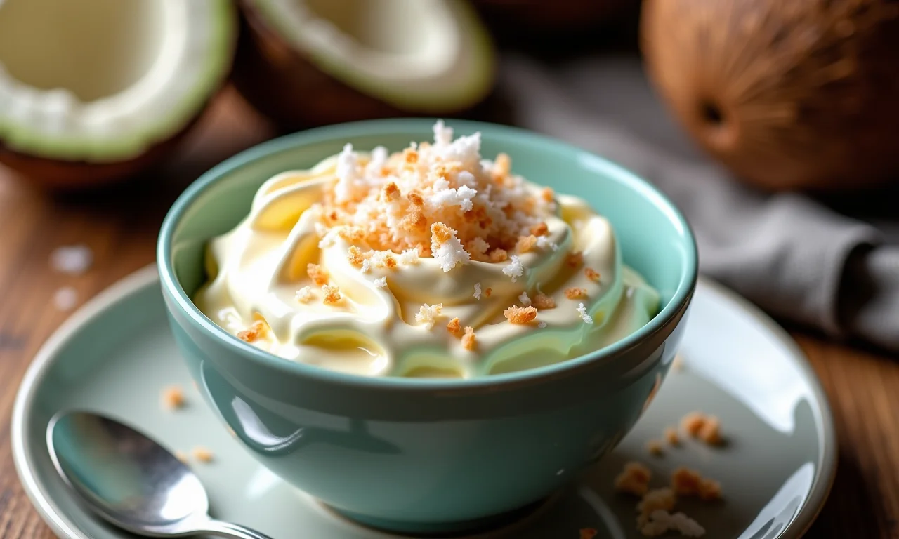 Pudim de coco de microondas.