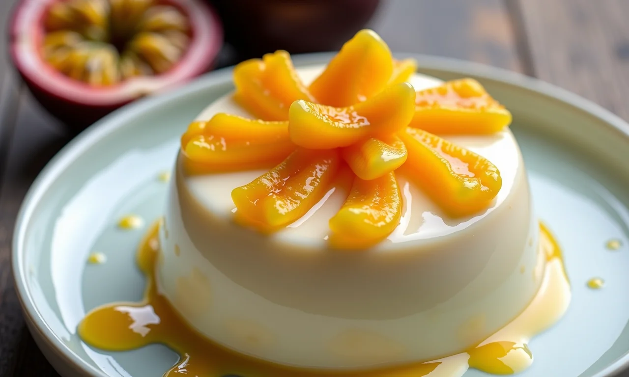 Pudim de leite condensado com maracujá, uma variação criativa e deliciosa.