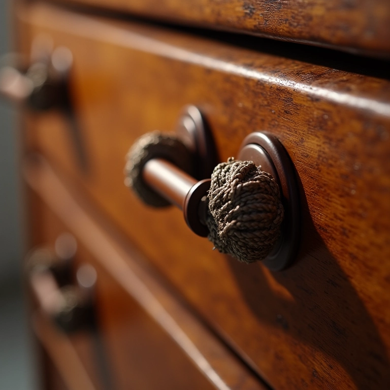 Puxadores de gaveta reciclados com acabamento impecável.