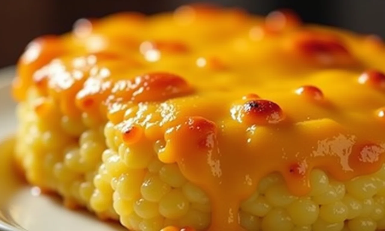 Queijo gratinado finalizando o escondidinho.