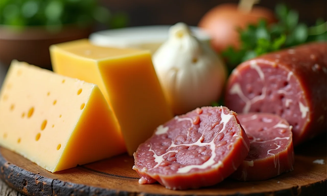 Queijos diversos para usar na linguiça de porco.